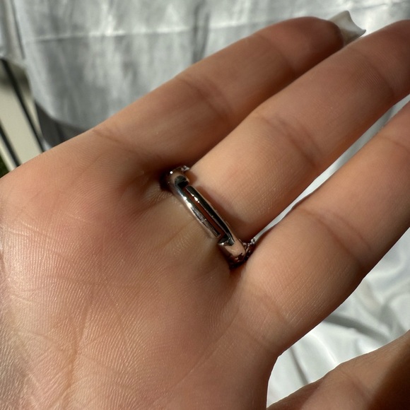 Men jewelry black stone vintage Silver Band Ring adjustable - Picture 5 of 6